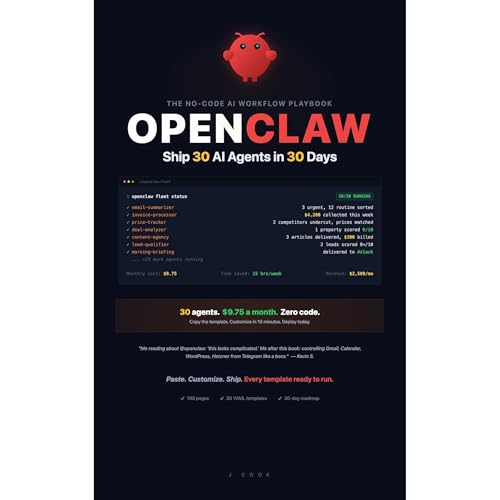 OpenClaw - Ship 30 AI Agents in 30 Days Audiolibro Por J Cook arte de portada