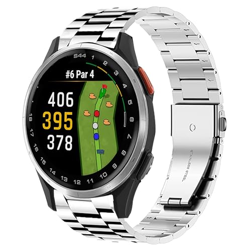 Bracelet de rechange 20mm acier anti irritation pour Garmin Approach S42 S44