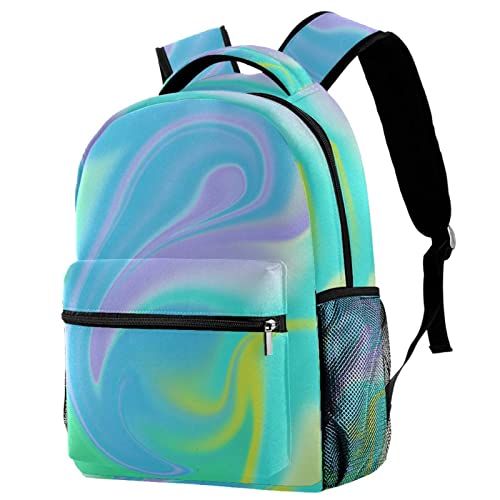 Sac à dos léger vert abstrait pour femmes et adolescentes - Modèle classique ergonomique