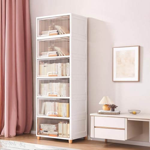 Image of EXVITO Wardrobe for Clothes, 2 Door Closet Storage Boxes, Wardrobe for Storage, Baby Cupboard for Clothes, Manual Sharpening for Home & Kitchen Adorable Room Decor & Gift - (Off White, 6 Door)