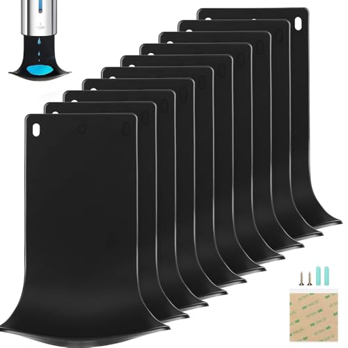Image of Soap Dispenser Drip Tray, Wall Mount Soap Dispenser Bracket, Laundry Detergent Drip Tray, Easy to Clean(Black,10pcs)
