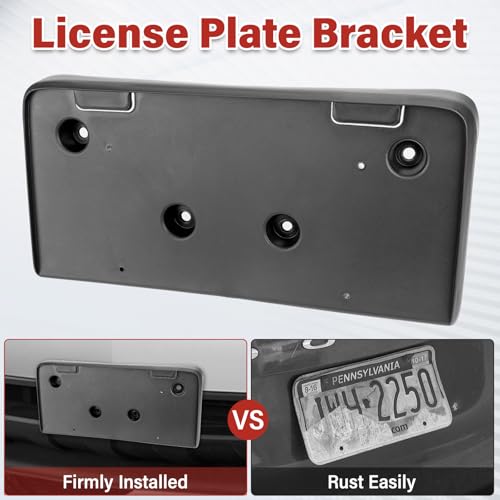 Image of License Plate Bracket Accessories for Chevrolet Chevy Equinox 2010 2011 2012 2013 2014 2015, Front Bumper License Plate Holder Replacement Frame Black Mount