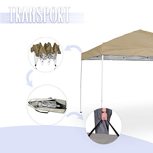 Furniture Canopy Sun Canopy Tent Easy Set Up With Hand Bag Outdoor Canopy Tent 10' X 10' Instant Canopy Tent Commercial Party Canopy, Tan #TOP5