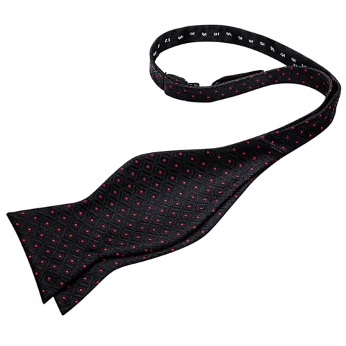 Image of DiBanGu Men Bow Tie Paisley Striped Self-Bow Tie for Men and Silk Woven Bowtie Pocket Square Cufflinks Wedding Party