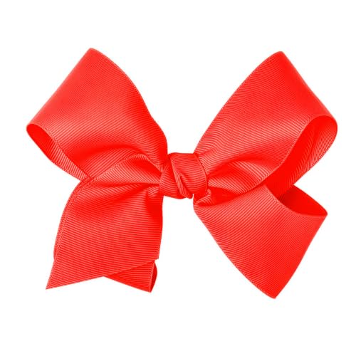 5.5 Inch Grosgrain Hair Bow Clip For Women And Teens, Neon Orange