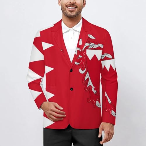 Bahrain Flag Bahraini Emblem Classic Suits Blazer for Men Business Tuxedo Jacket Sport Coat Two Buttons2