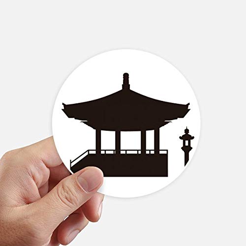 DIYthinker China Pavilion Culture Silhouette Pattern Round Stickers 10Cm Wall Suitcase Laptop Motobike Decal 8Pcs