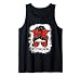 Football Leopard Mom Life Bleached Football Messy Bun Player Tank Top