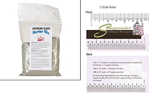 Andi Mini Brick & Stone Dollhouse Miniature Grey Mortar, 8oz Powder
