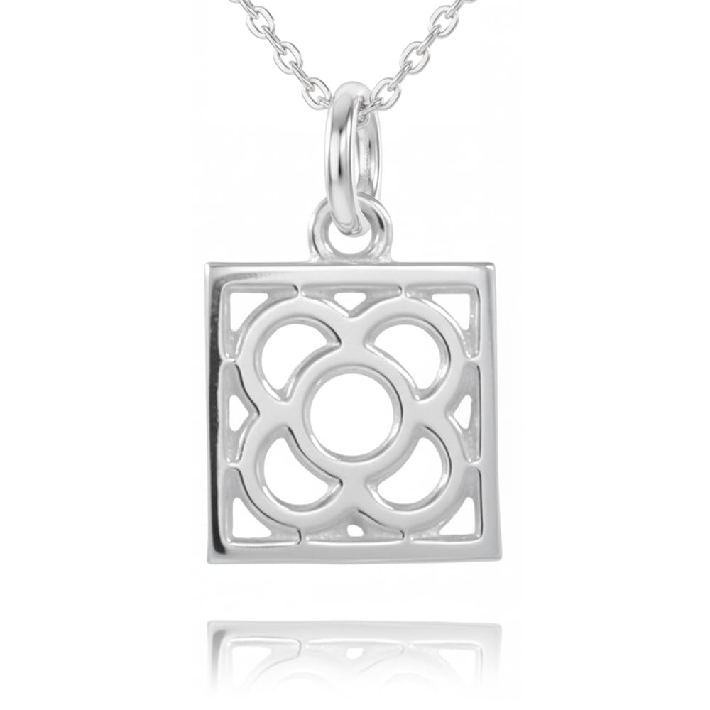 Collar mujer con Panot Flor de Barcelona de plata 925 - Regalo original de la famosa baldosa Barcelona - Este colgante mujer se envía en una cajita para regalar