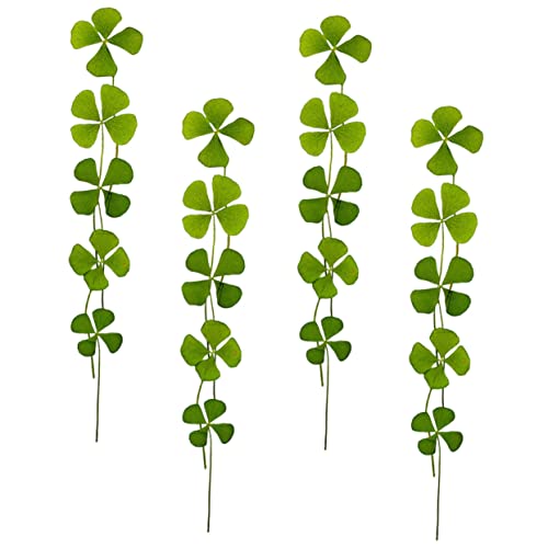 Decoraciones secas de trébol de 4 hojas para manualidades