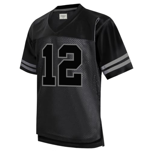 Fymkep Blank Football Jerseys Men Women Casual Sport Shirts 12 Black S - image 1