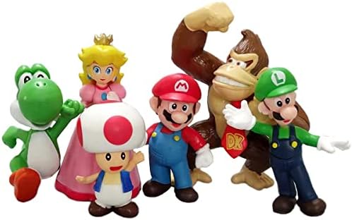 6 pcs Super Mario Brothers Action Figures Toys, Super Mary Action Figures Mini Toys (6pcs)
