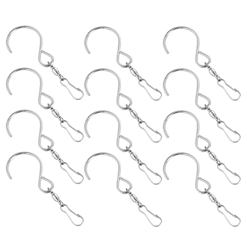 ifundom 12 Stück Teiliges Edelstahl S-haken Drehbarem Aufhänger Robuste Windspiel Blumenampel-halter Wetterfeste Gartenhaken für Vogelfutterspender Balkon Outdoor-dekoration
