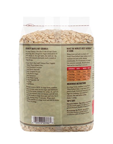 Bob's Red Mill Gluten Free Organic Extra Thick Rolled Oats, 32 Oz (4 Pack) #TOP2