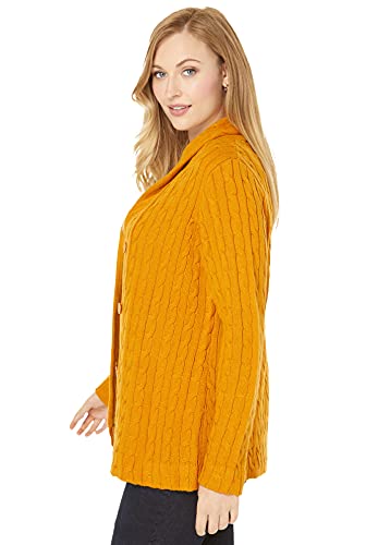 Jessica London Women's Plus Size Cable Blazer Sweater - 18/20, Black #TOP3