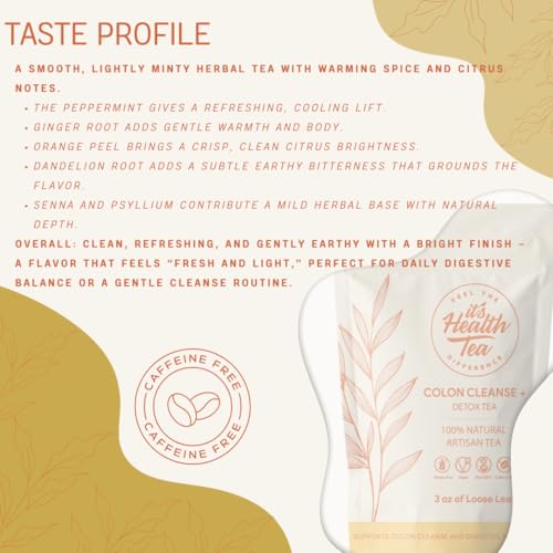 image for ItsHealthTea Colon Cleanse + Detox Herbal Tea (3 oz Loose Leaf + 35 Em