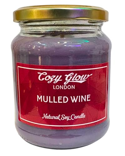 Bougie de soja parfumée Cozy Glow coulée à la main aux notes de vin chaud