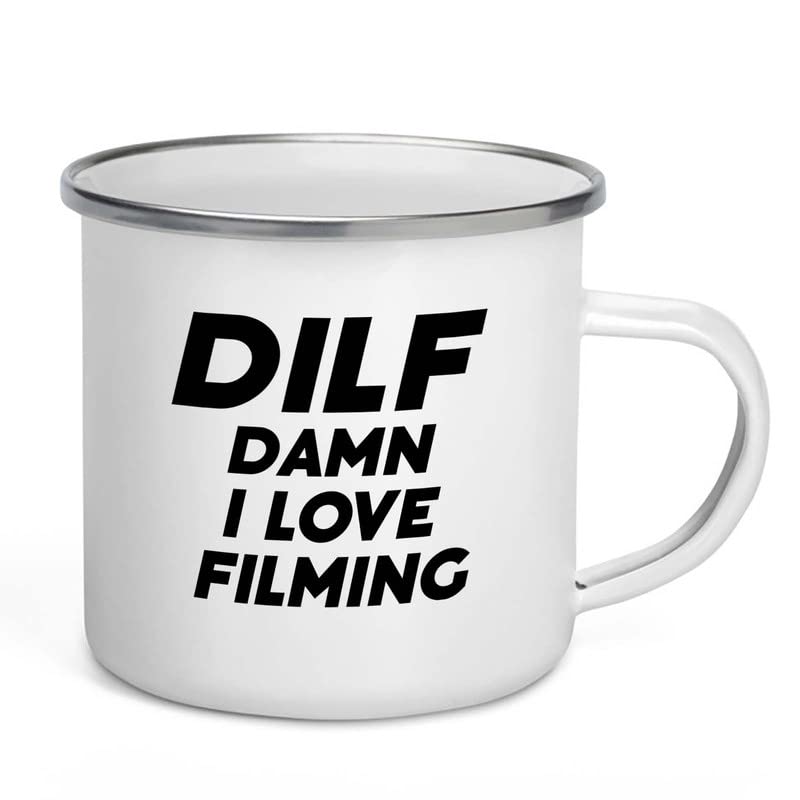 Funny Acronym Camper Mug 12oz - Dmn I Love Filming - Filmmaker Gifts Camera Lens Cut Prop Director Movie Film Scriptwriter…