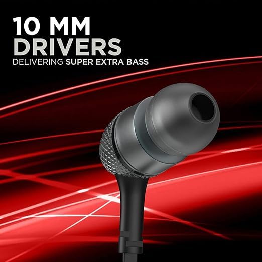 Image of Original for Boat Bass Heads 225 Wired Earphones with Built-in Mic and Noise Isolation Feature with Strong Bass and Comfortable Fit for Android Mobile (Black)