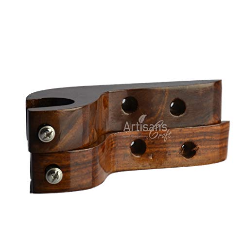 image for ARTISANS CRAFT - Handmade Wooden Curtain Rod Brackets with Round Finia