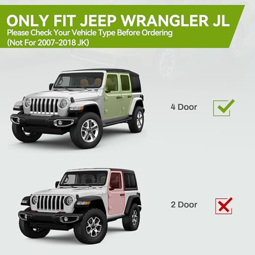 AUTOSAVER88 6 inches OE Style Running Boards, Nerf Bars, Side Steps Compatible for 2018-2025 Jeep Wrangler JL 4-Door Black (Excl JK Model)