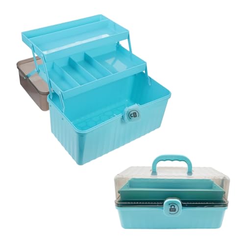 Image of ZLY 12.6 Inch Accessory Storage Box Organiser with Handle, Craft Boxes for Storing Accessory Crafts, Sewing Tools, Art Supplies,Non-metal Storage Boxes for General use