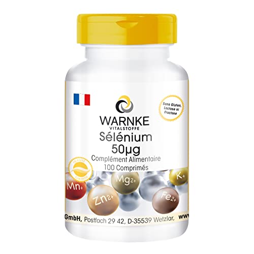 Sélénium 50 mcg - 100 comprimés - Levure de sélénium organique | Warnke Vitalstoffe - Qualité des pharmacies allemandes