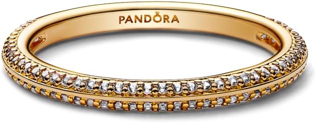 PANDORA ME Pavé Ring - Gold Ring for Women - Layering or Stackable Ring - Gift for Her Shine with Cubic Zirconia - With Gift Box - Size 8.5