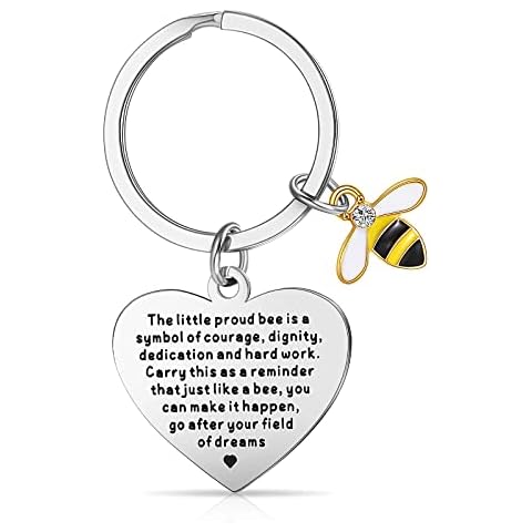 Sinmoe Christmas Bee Gifts Bee Keyring Leaving Gifts for Colleagues Women Men Congratulations Gifts New Job Gifts for Women Graduation Gifts for Her Goodbye Farewell Gifts Colleague Keyring Cover