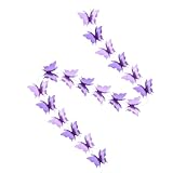 OFFIGAM Guirnaldas de Papel 3d Mariposas Moradas para Decoración de Fiesta y Bodas, 2 Piezas, Estilo Hada, 3 Metros de Largo, Adecuado para Celebraciones Infantiles