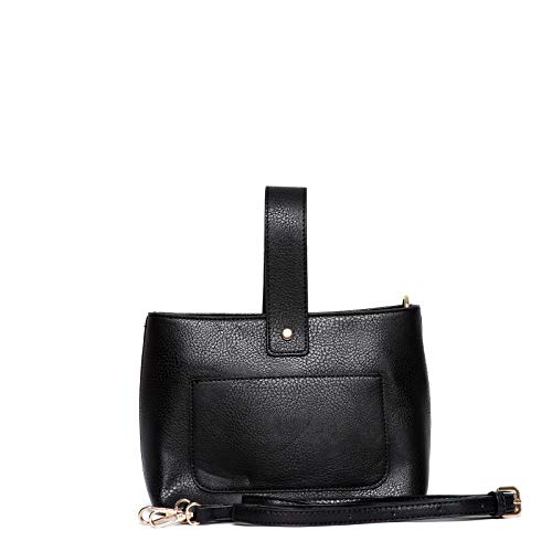 Bolsa fashion com alça retrátil e alça transversal