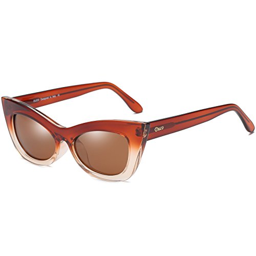 Duco Gafas De Sol Polarizadas Retro Clásicas Cateye W005, Marrón Duco Gafas De Sol Polarizadas Retro Clásicas Cateye W005, Marrón