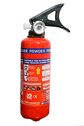 SEEMEX ISO 9001 Certified ABC Powder Type 1 Kg Fire Extinguisher (Size 33 x 7.5 x 33 cm 1800 gm) (Capacity 1 Kg) (Red and Black)