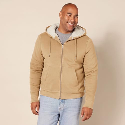 Amazon Essentials Hoodie For Men, Sherpa-Lined Full-Zip Fleece Sweatshirt