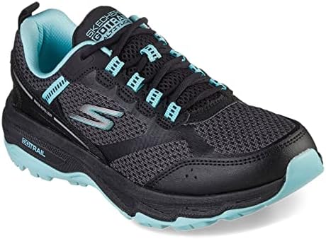 Skechers Women's GO Run Trail Altitude Sneaker, Black/Aqua, 7.5 | Image 2