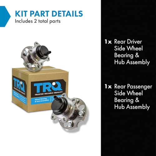Image of TRQ Rear Wheel Bearing and Hub Assembly Set 2 Piece Compatible with 04-06 Lexus RX330 FWD 07-09 RX350 FWD 06-08 RX400h 04-07 Toyota Highlander