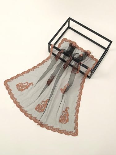 Floerns Women's Flower Embroidery Hair Scarf Headband Sheer Lace Hair Bandana - Image 5