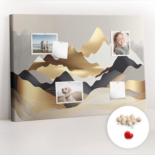 Tableau mural liège design bois horizontal grand panneau déco montagne
