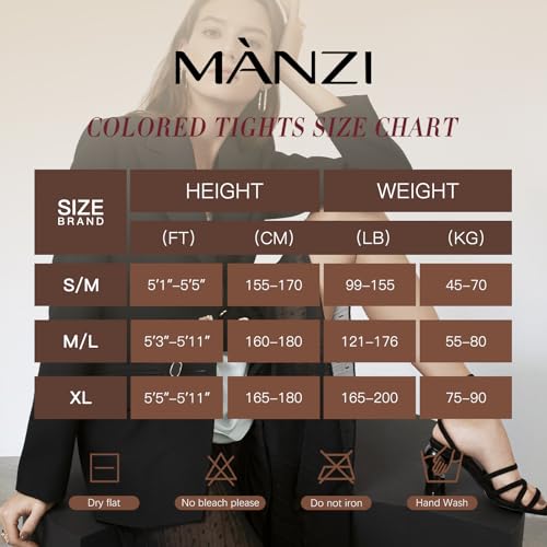 Image of MANZI Women's Solid Color Semi Opaque Footed Tights Soft Stretch Pantyhose