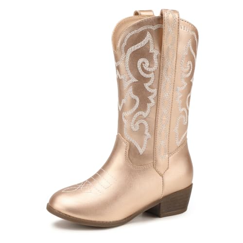 Hehainom Gold Cowgirl Boots for Girls Kids Western Riding Size 1 Boot by Hehainom - Used condition - US$30.84