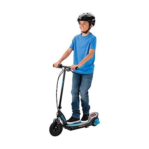 Razor Power Core E100 Electric Scooter for Kids Ages 8+ - 100w Hub Motor, 8" Pneumatic Tire, Up to 11 mph and 60 min Ride Time, For Riders up to 120 lbs