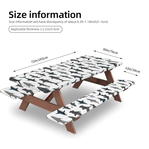 Funda de mesa con tiburones: solucione las mesas sucias de camping 5