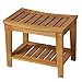 Produktbild HOMCOM Duschhocker Badhocker Duschsitz Duschstuhl Badstuhl Badregal feuchtigkeitsbeständig Akazienholz Natur 53 x 35 x 43 cm