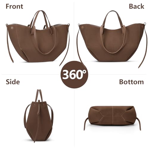 Tote Bag Handtasche Damen Umhängetasche Große Shopper Tasche PU Leder Schultertasche mit Geldbörse Henkeltaschen Gross Tragetasche für Reisen Einkauf Geschenk – Bild 3