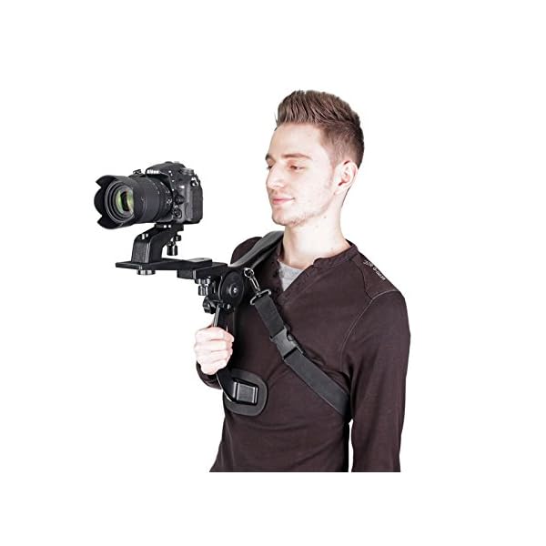 ayex Freihand-Schulterstativ Schulterstütze für DSLR Kameras und Camcorder Für viel Bewegungsfreiheit, mit 1/4" Standard-Gewinde – Bild 4