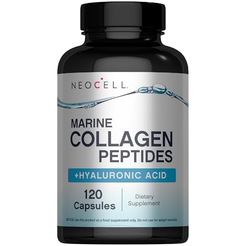 NeoCell Marine Collagen With Collagen Type 1 and 3 and Hyaluronic Acid, With Hydrolyzed Collagen, Skin Health Supplement, Capsule, 120 Count, 1 Bottle