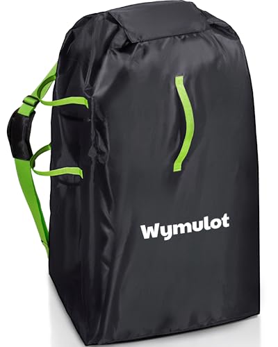 wymulot Large Stroller Bag for Airplane, Waterproof Stroller Travel Bag, Gate Check Stroller Bag for Single/Double Stroller Travel Bag with Handle and Drawstring Closure Stroller Cover (Black)