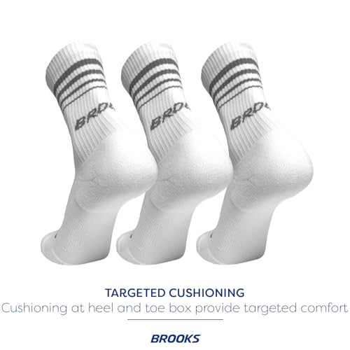 Image of Brooks Run-In Crew Sock 3-Pack, Crew Length, Arch Support, Running Socks