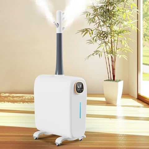 Lacidoll Humidifiers for Large Room Home, 6.6Gal/25L Large Humidifier Whole House Humidifier 3000 sq.ft, Cool Mist Top Fill Floor Commercial and Industrial Humidifiers, 360° Nozzle Sets, 3 Speed Cover